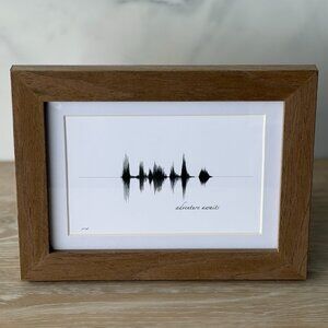 NEW Adventure Awaits Soundwave Framed Wall Art 5x7in Black White Modern Rustic